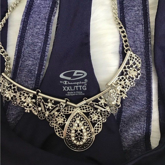 Champion Navy Strappy Back Athletic Workout Top Size XXL - Picture 10 of 12